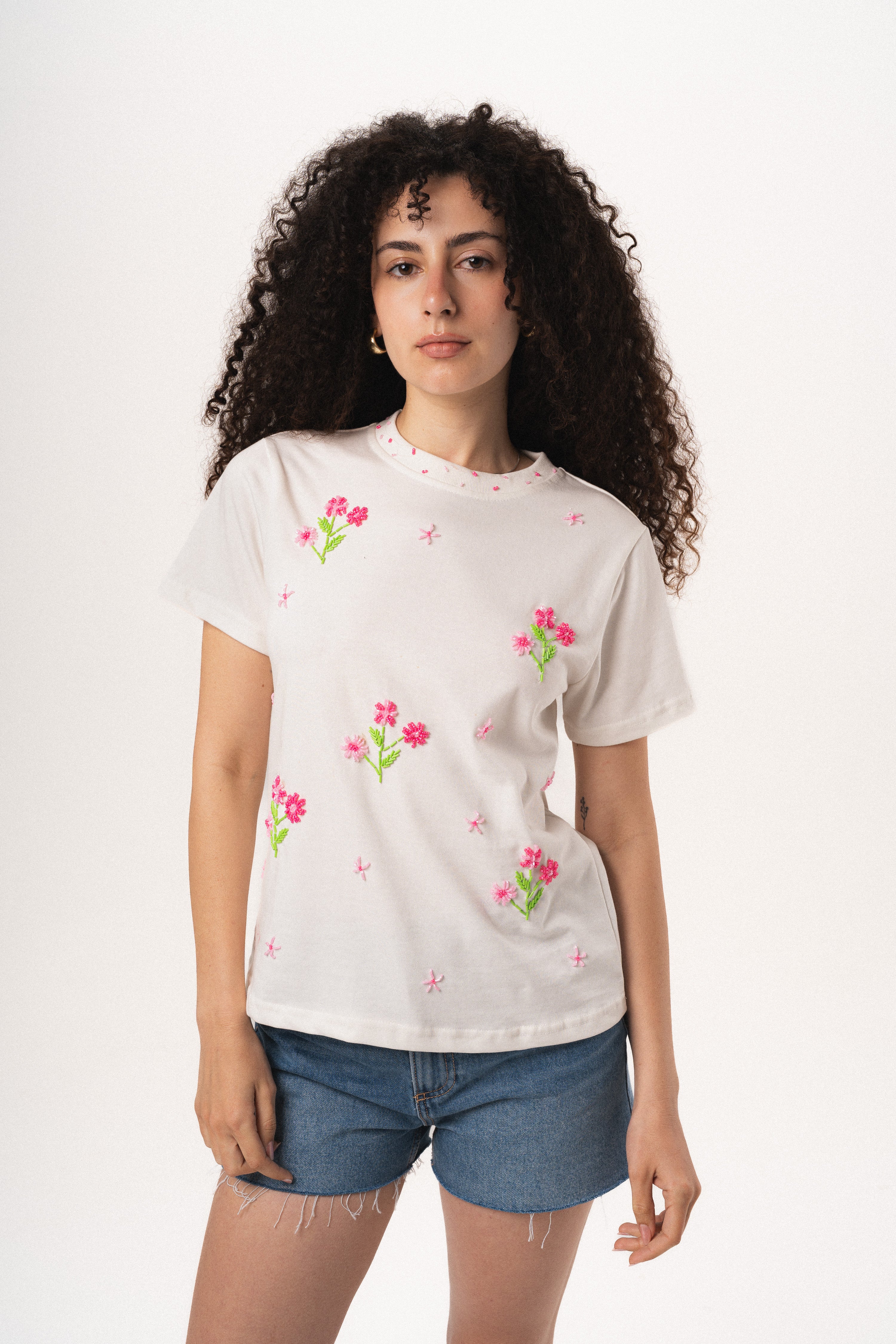 Lily Bloom Beaded Tee