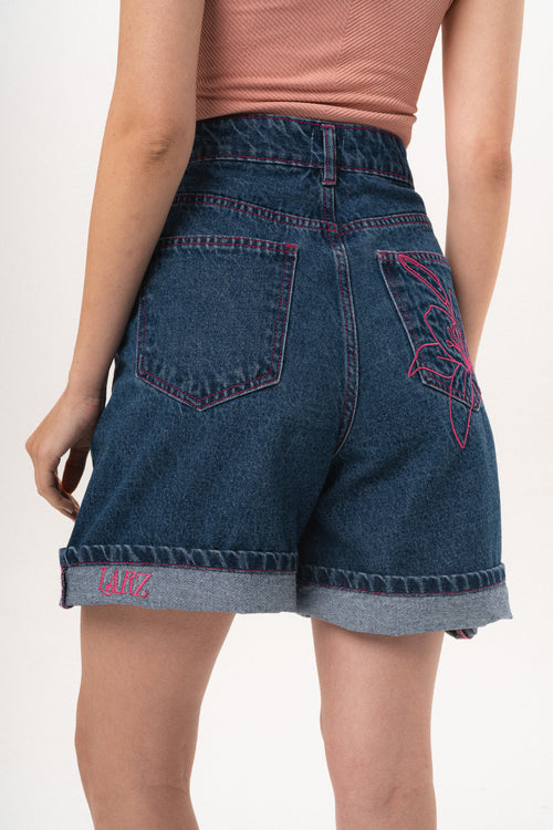 Lily Stitch Blue Denim Shorts