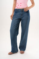 Blue Petal Aura Low-Rise Jeans