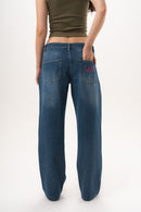 Pink Petal Aura Low-Rise Jeans