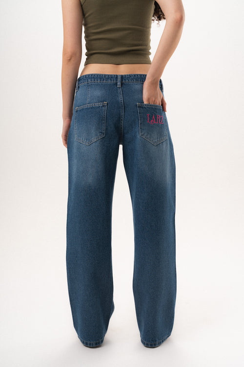 Pink Petal Aura Low-Rise Jeans