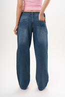 Blue Petal Aura Low-Rise Jeans
