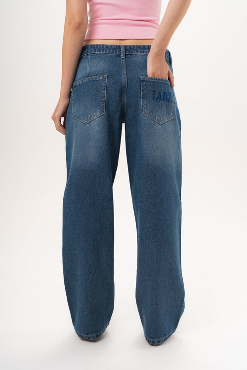 Blue Petal Aura Low-Rise Jeans
