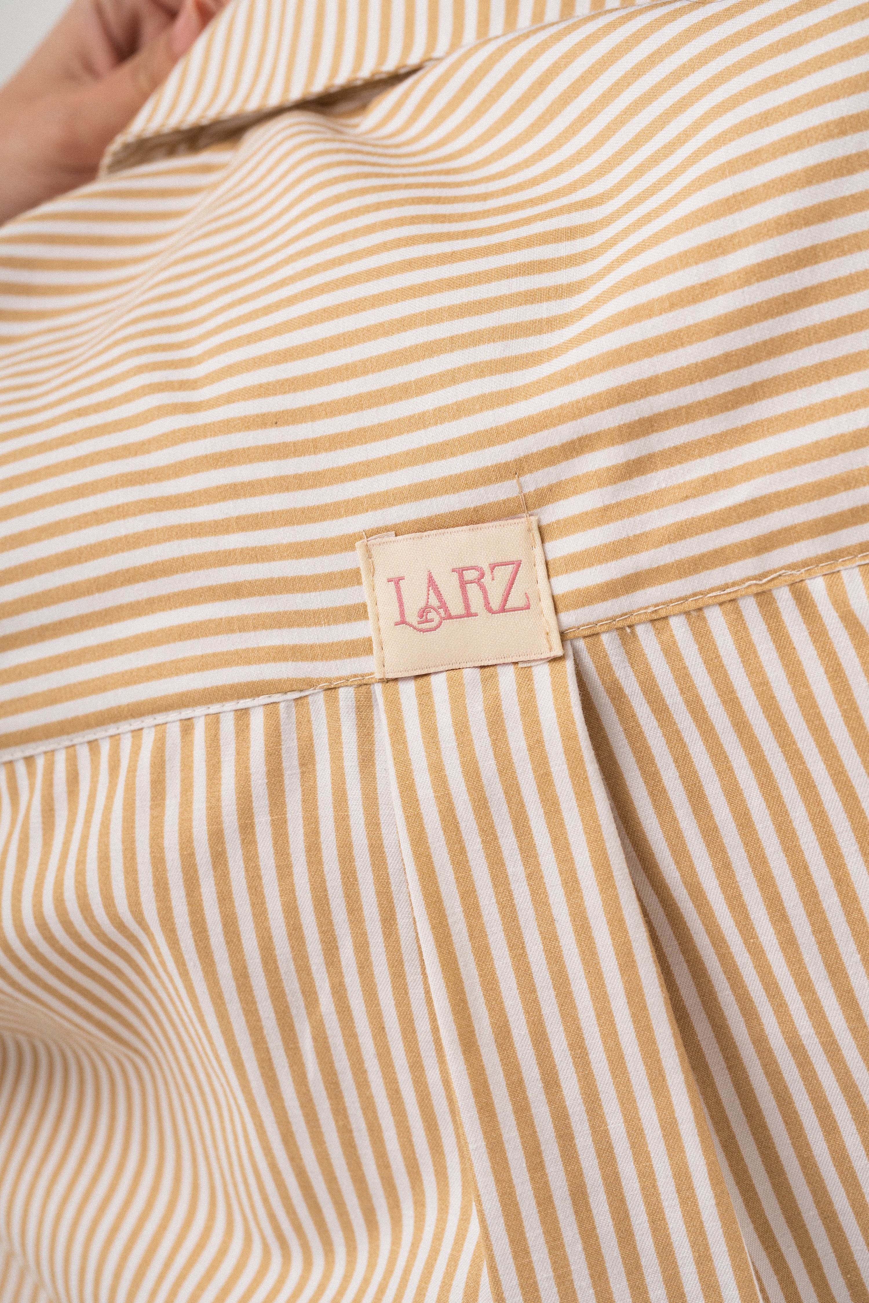 Lily Bloom Hand-Beaded Shirt - Sand Stripe