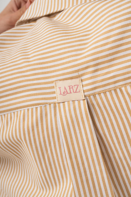 Lily Bloom Hand-Beaded Shirt - Sand Stripe