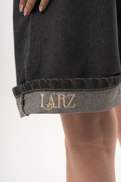Lily Stitch Charcoal Denim Shorts