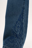 Blue Petal Aura Low-Rise Jeans