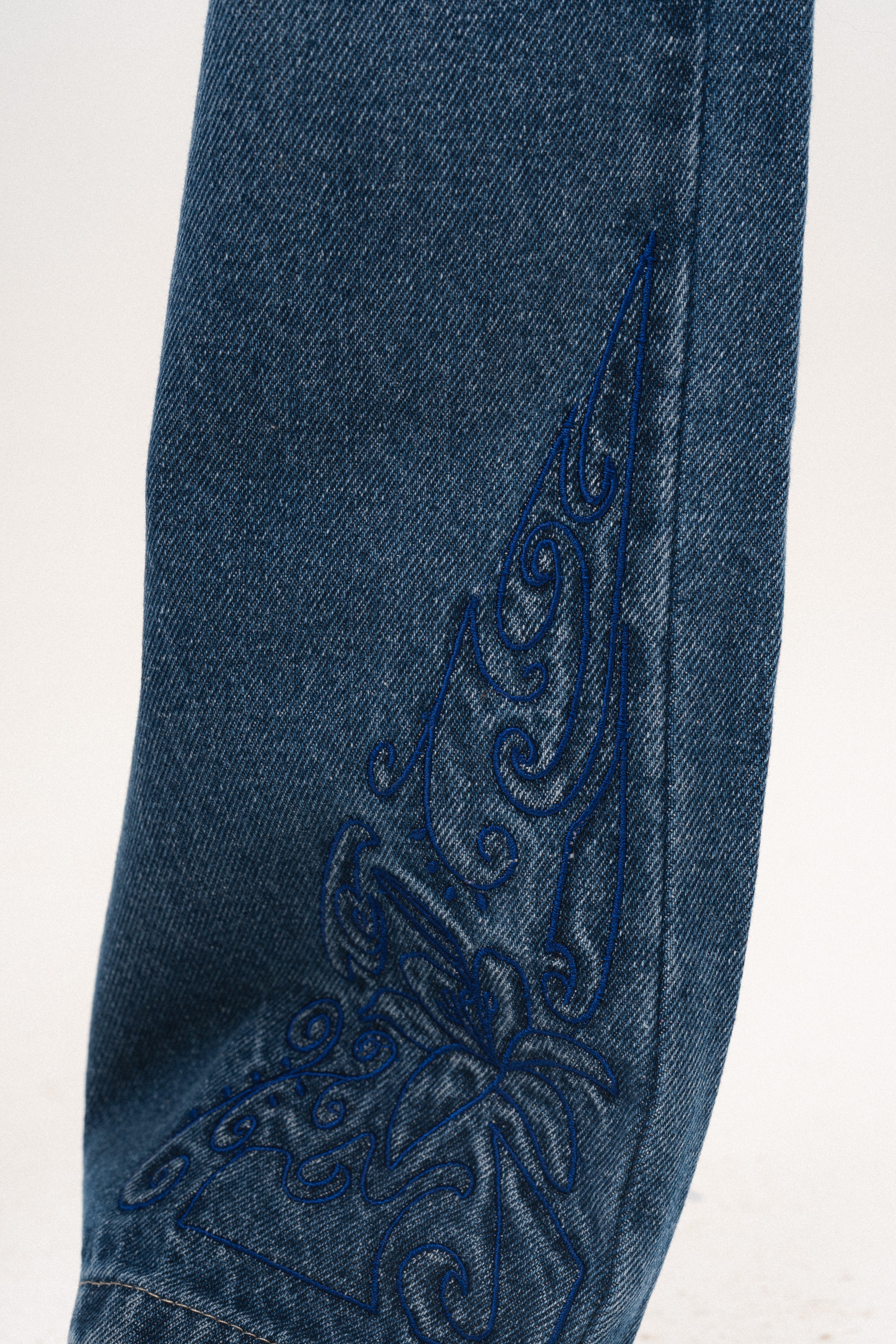 Blue Petal Aura Low-Rise Jeans
