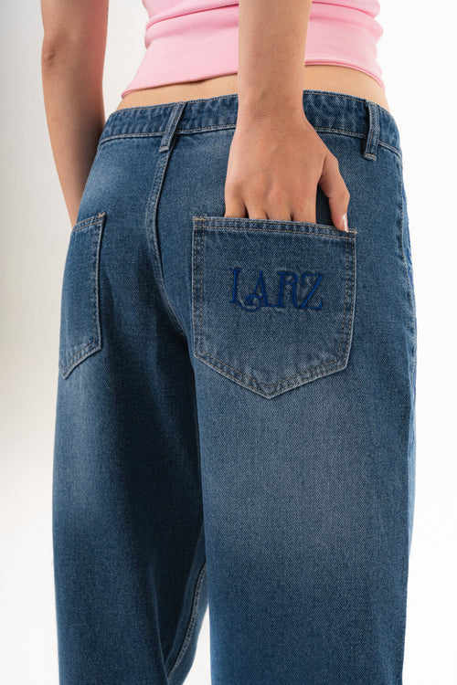 Blue Petal Aura Low-Rise Jeans