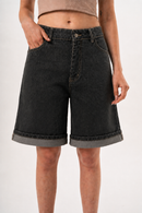Lily Stitch Charcoal Denim Shorts