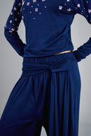 Navy Bloom Wrap Pants