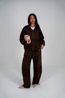 Brown lace sweatpants