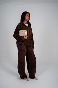 Brown Lace Raglan Jacket