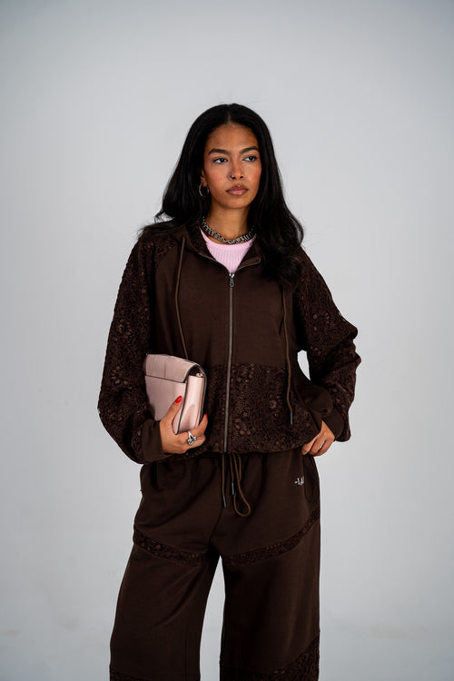 Brown Lace Raglan Jacket