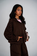 Brown Lace Raglan Jacket