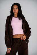 Brown Lace Raglan Jacket