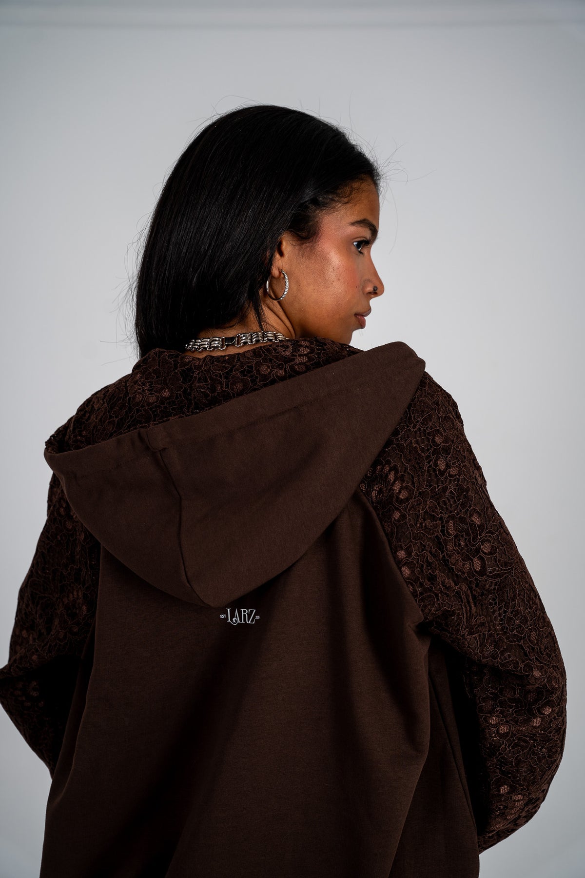 Brown Lace Raglan Jacket