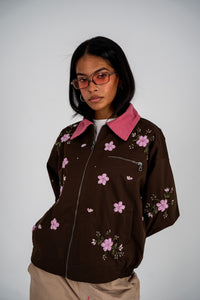 Beaded Brown Worker Jacket