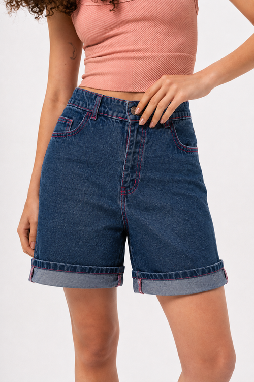 Lily Stitch Blue Denim Shorts