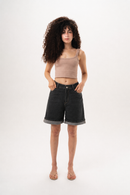 Lily Stitch Charcoal Denim Shorts